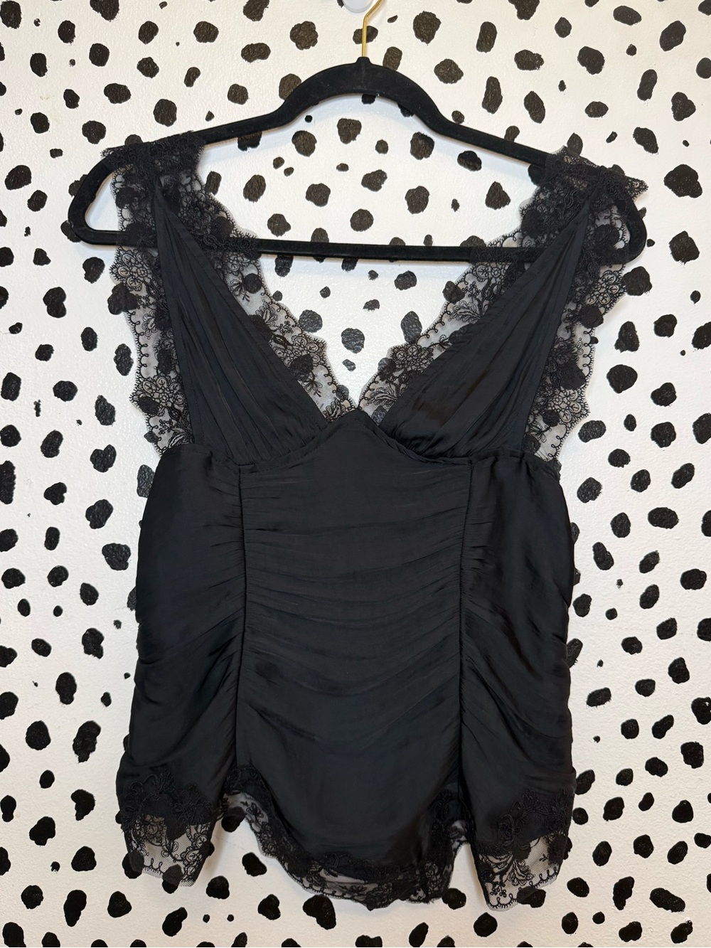 Free People Elena Black Lace V Neck Tank Top - Picture 4 of 10